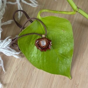Mini Moonstone Third Eye Pinecone necklace